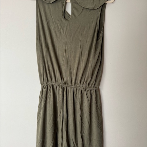 Sleeveless Ruffle Jumpsuit in Olive Green - Picture 5 of 7